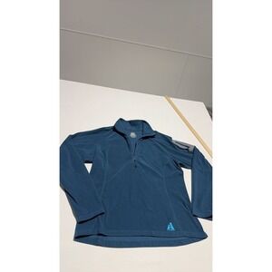 First Ascent Blue Fleece Quarter-Zip Pullover Women Large Active Hiking Top